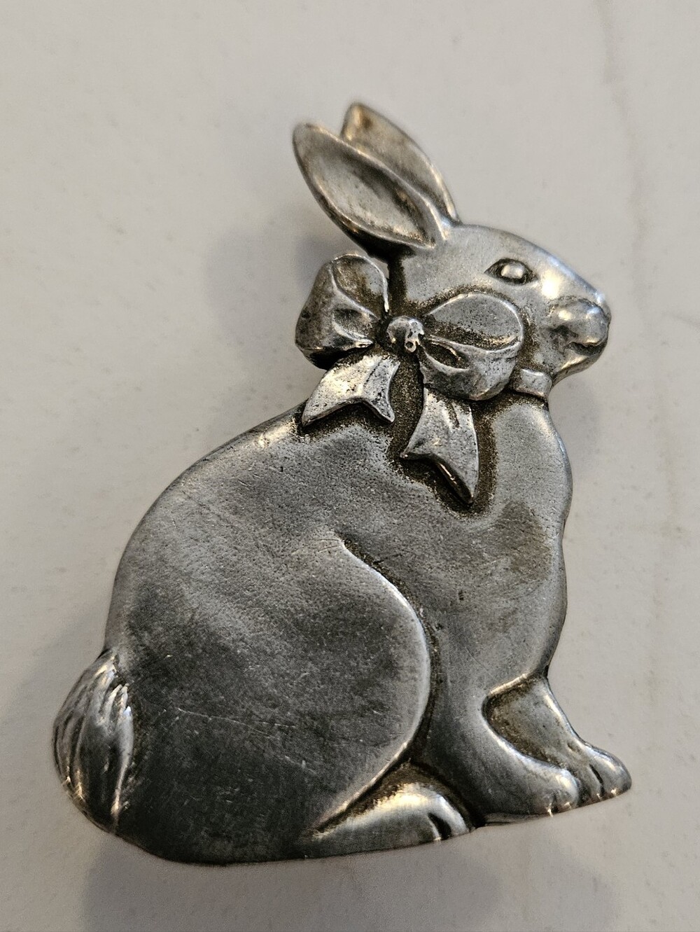 Pewter Bunny Rabbit Pin Brooch